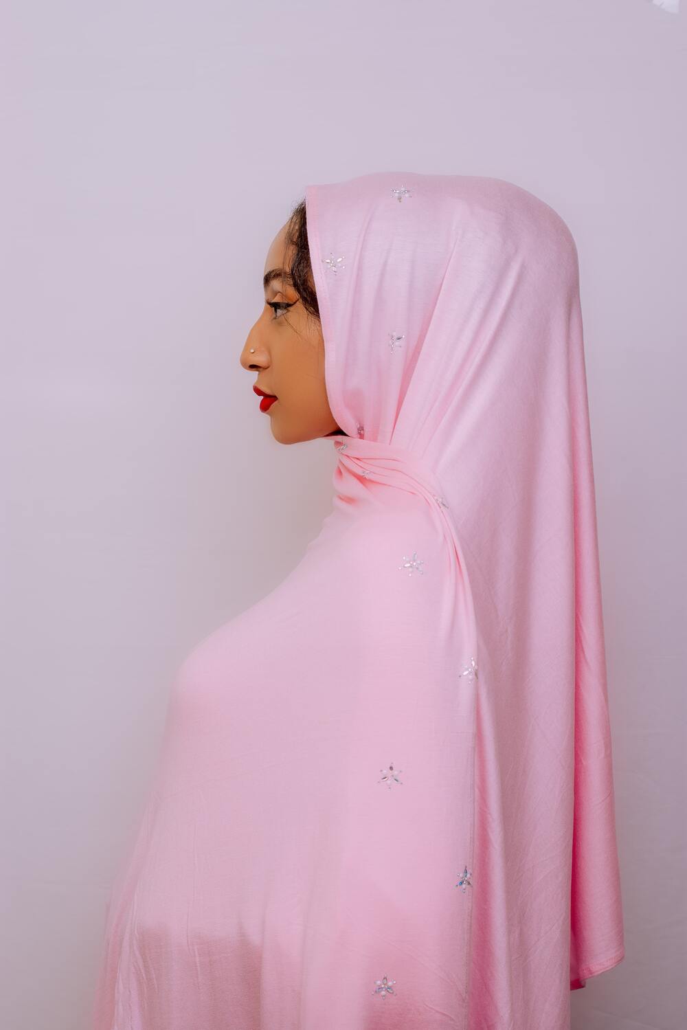 Baby Pink Star Stones Hijab