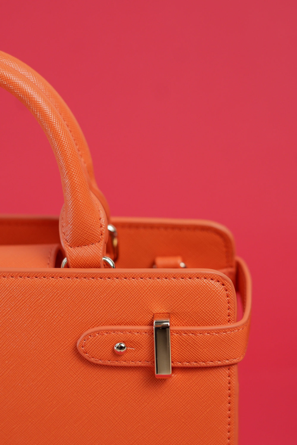Classy Orange Leather Handbag