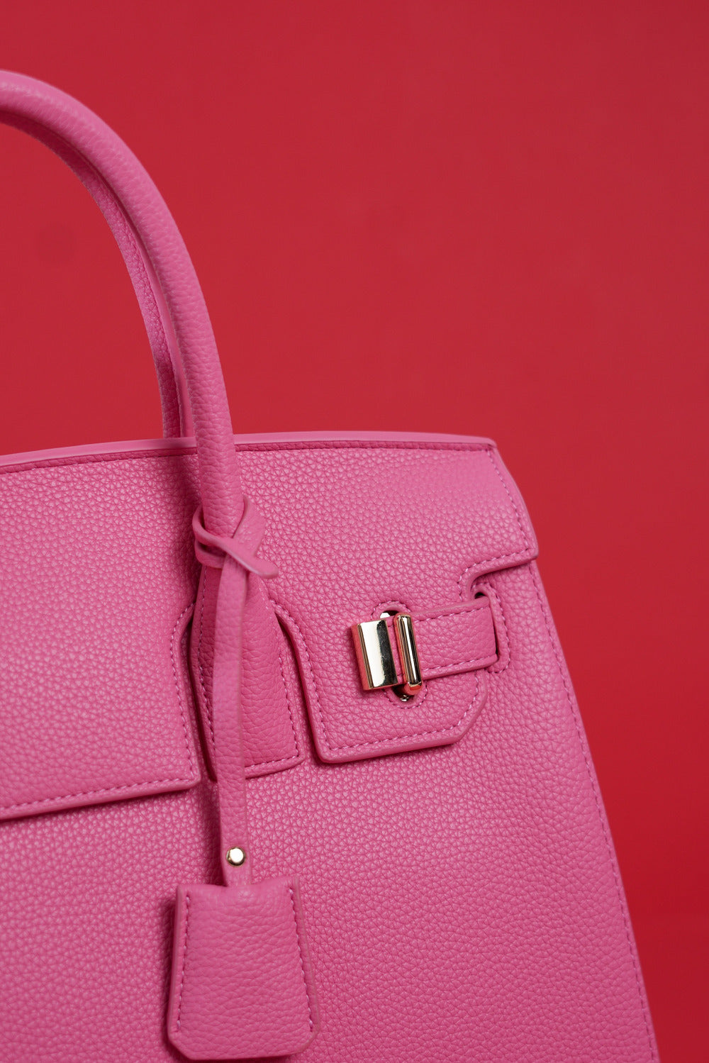 Classy Pink Leather Handbag
