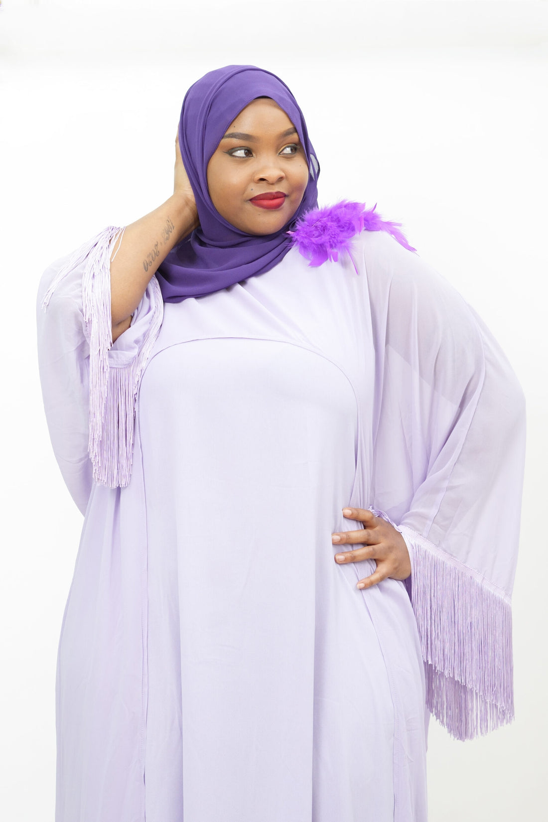 Hanaan 2 Piece Purple Dress