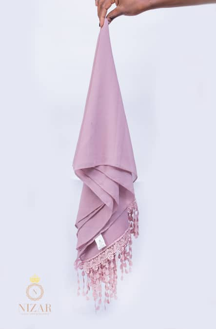 Large Knit Chiffon Hijab-Thistle