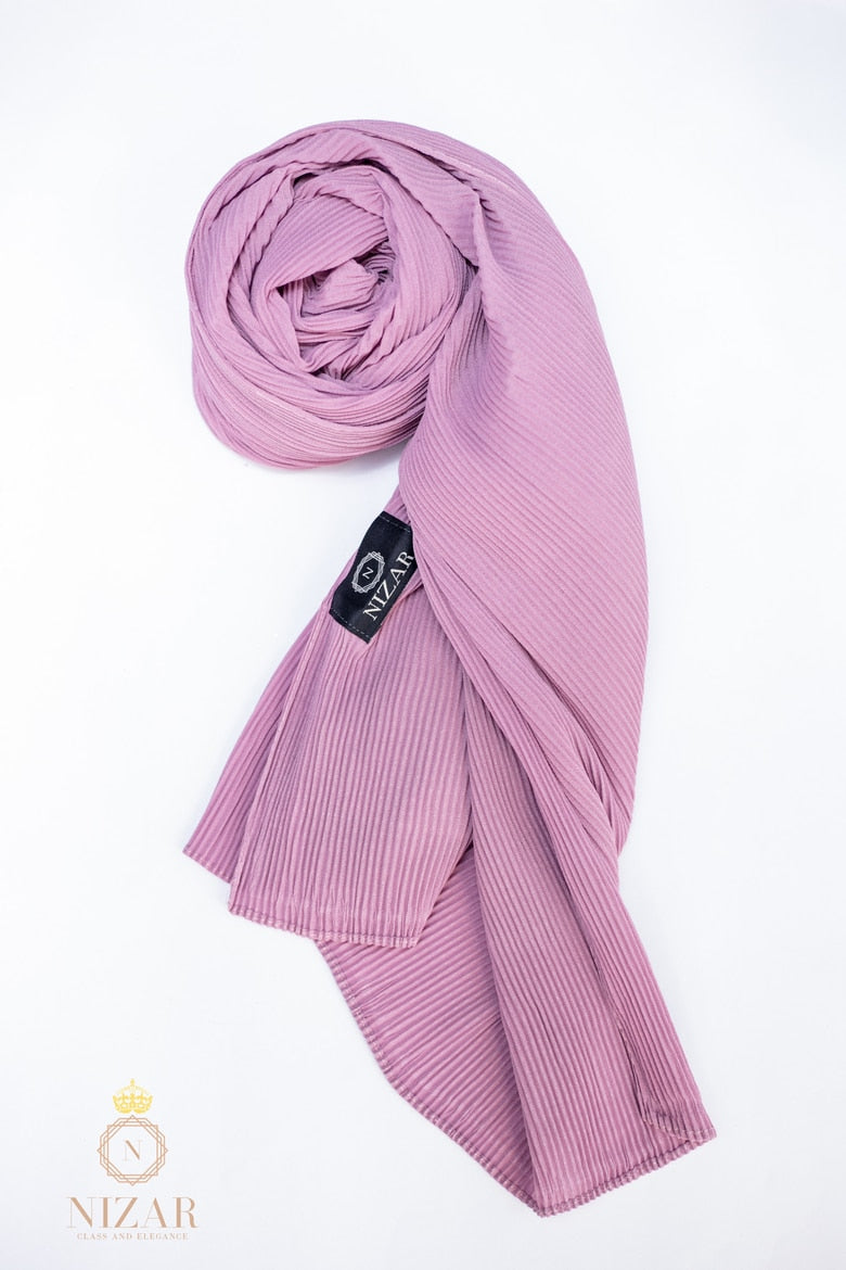 Crimped Chiffon Hijab-Heather Purple
