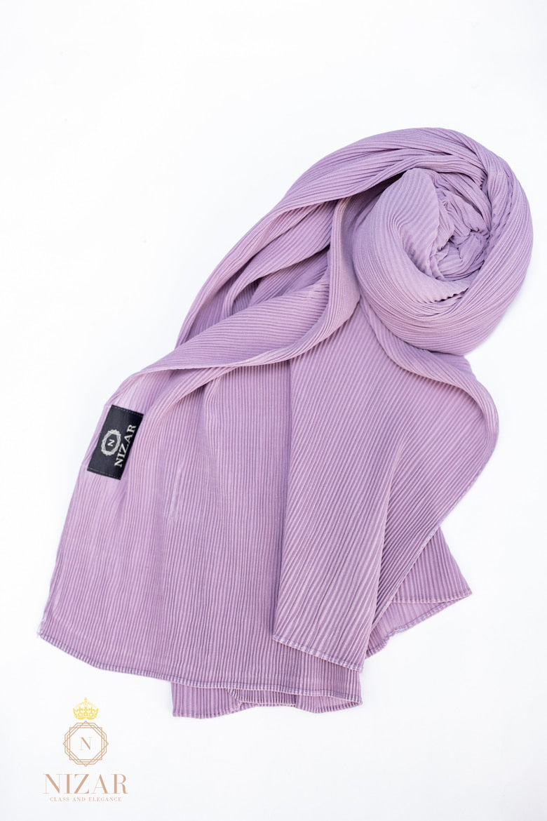 Crimped Chiffon-Lilac Hijab