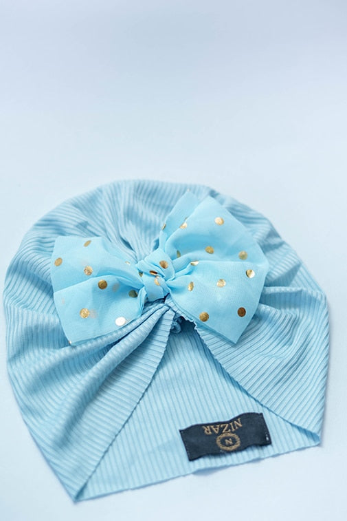 Baby Turban With Bow-Baby Blue