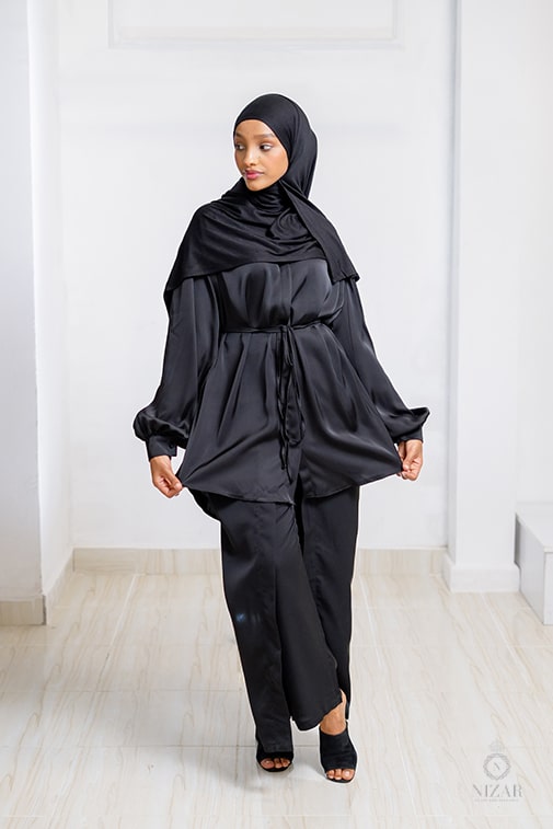 Silk Women's Blouse -Black